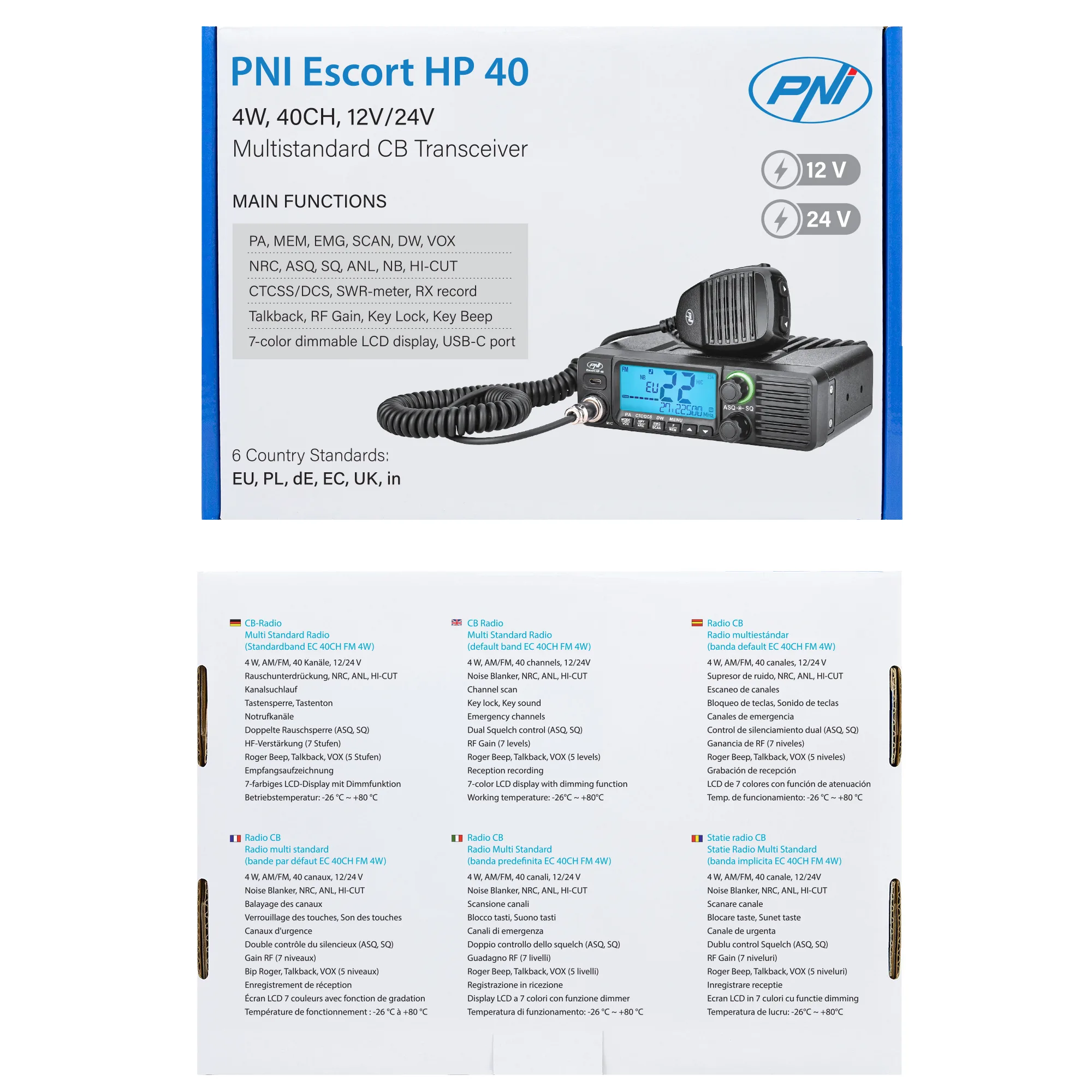 PNI HP 40 12/24V inclusief DIN Frame