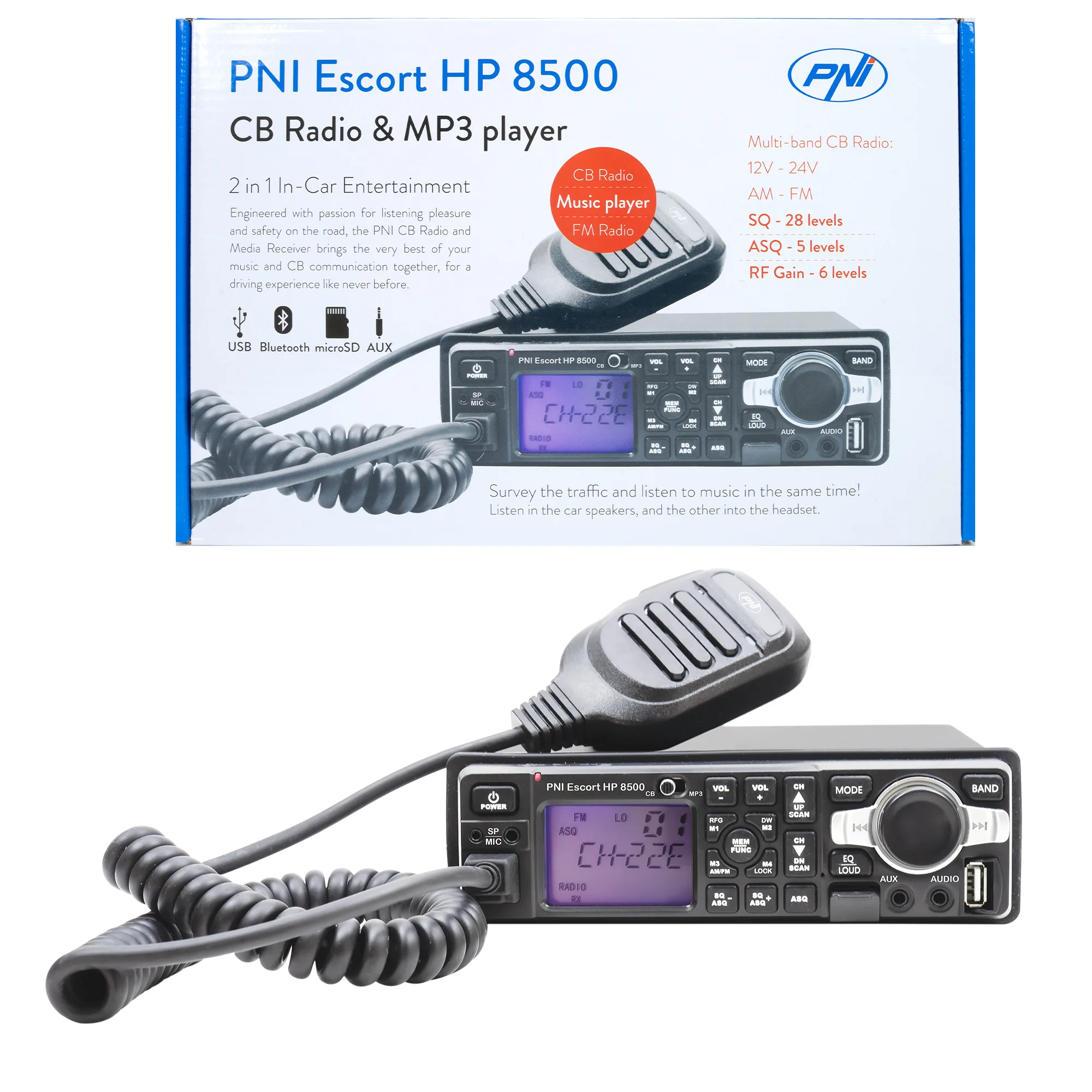 PNI HP 8500 CB + Autoradio