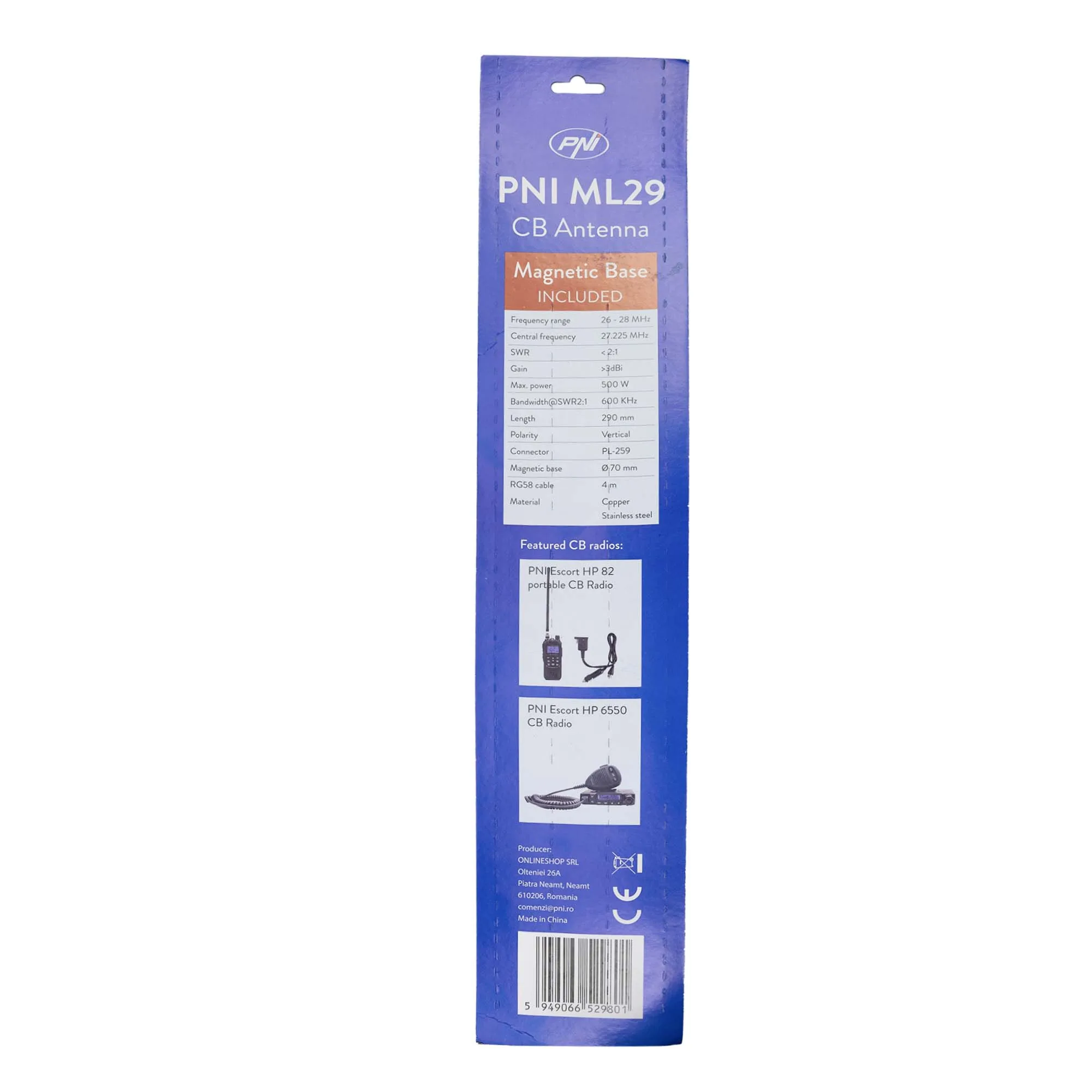 PNI ML29 korte magneetantenne