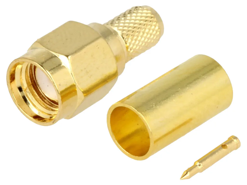 SMA-Male RG58 Goud (krimp)