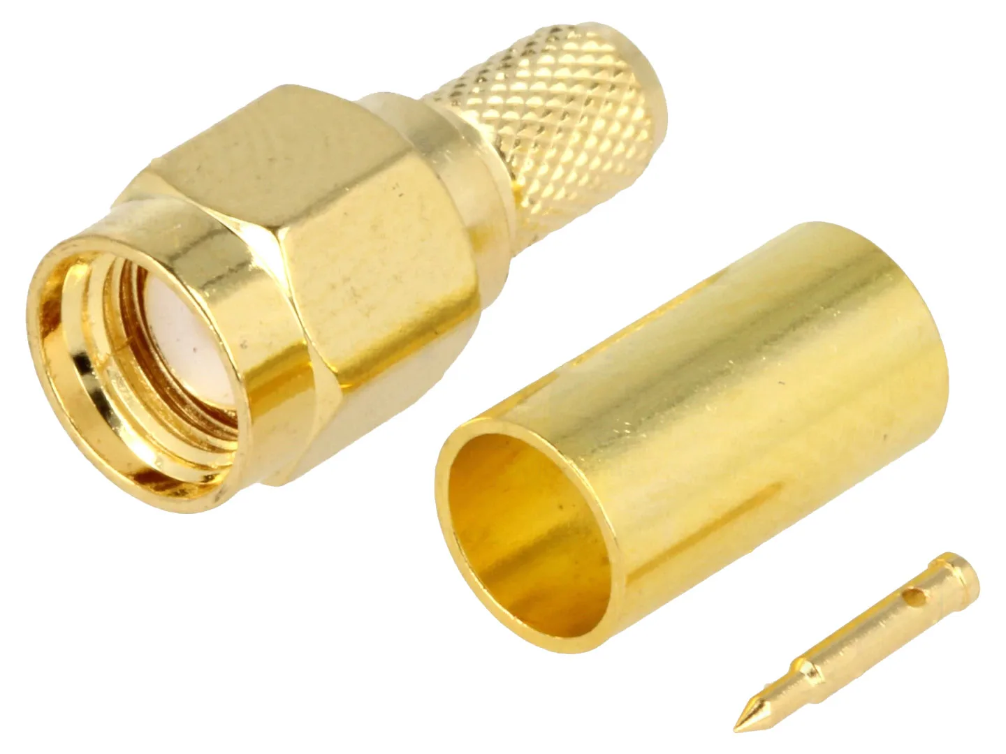 SMA-Male RG58 Goud (krimp)
